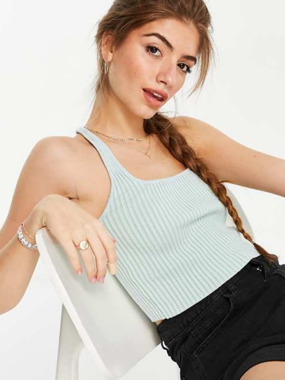 Intimately Free People Pale Mint Ribbed Racerback Tank